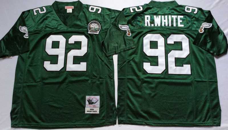 Eagles 92 Reggie White Green M&N Throwback Jersey->nfl m&n throwback->NFL Jersey